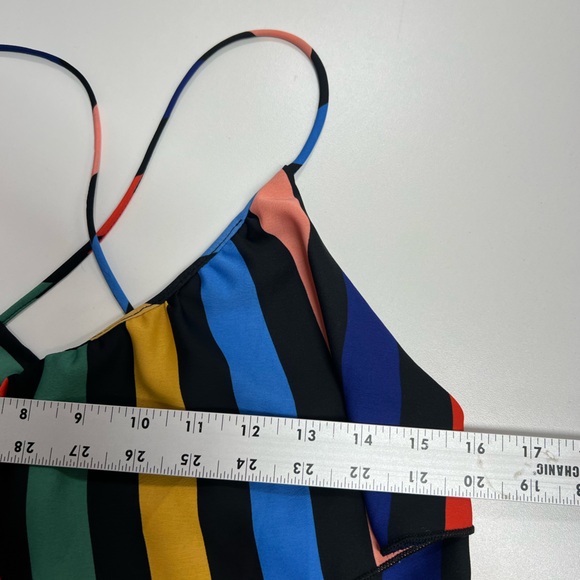 Tyche Brand Ruffle Striped Camisole Tank Size Small Bright Colorful - Picture 5 of 5